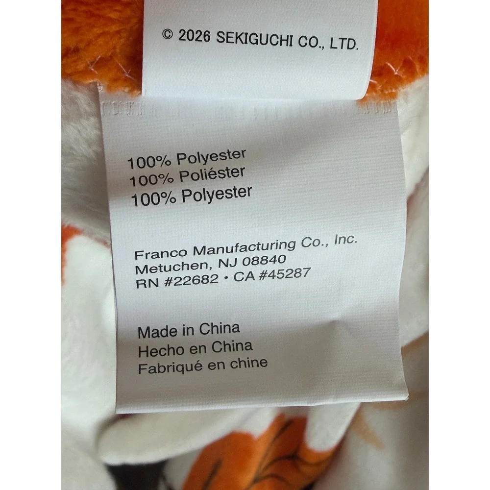 Monchhichi Soft Plush Throw Blanket Autumn Fall Leaves Pumpkins 50x70 New